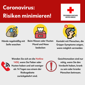 Infografik des Österreichischen Roten Kreuzes Zum Corona Virus