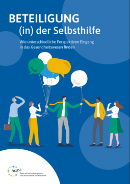 Die Illustration zeigt eine Menschengruppe mit Luftballons in Form von Sprechblasen.