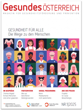 Titelseite des Magazins "Gesundes Österreich" Ausgabe 1/2025 des Fonds Gesundes Österreich