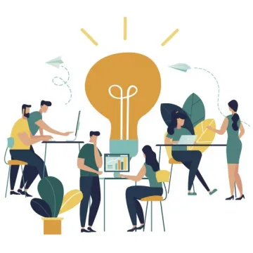 Gruppe von Menschen beim Lernen