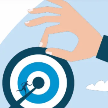 Hand und Zielscheibe Hand und Zielscheibe